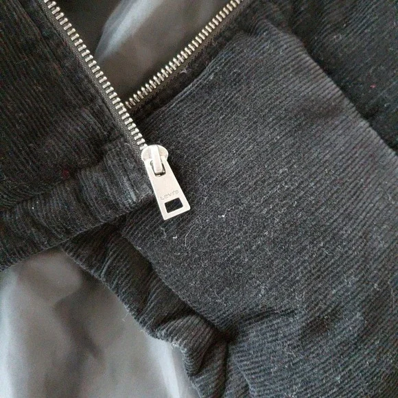 Levis Puffer Corduroy Jacket Vintage LARGE Black Cinch Waist Y2K Academia Preppy - Picture 8 of 12